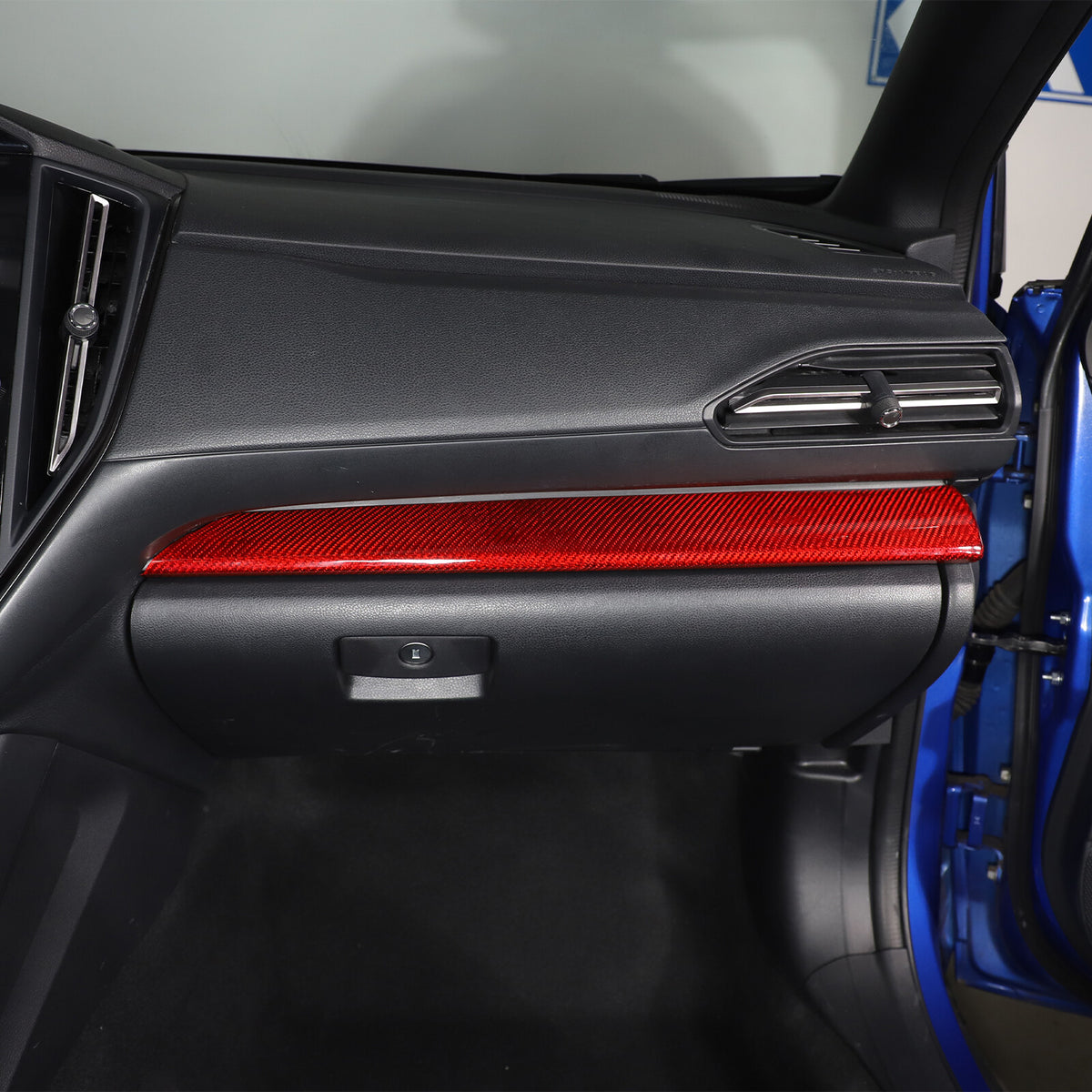Red Real Carbon Fiber Center Console Panel Trim For Subaru WRX VB Crosstrek 22+ 1