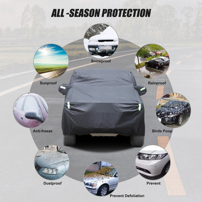 Black Full Car Cover Outdoor Waterproof Sun Car Cover For Hummer H2 2003-2009 11
