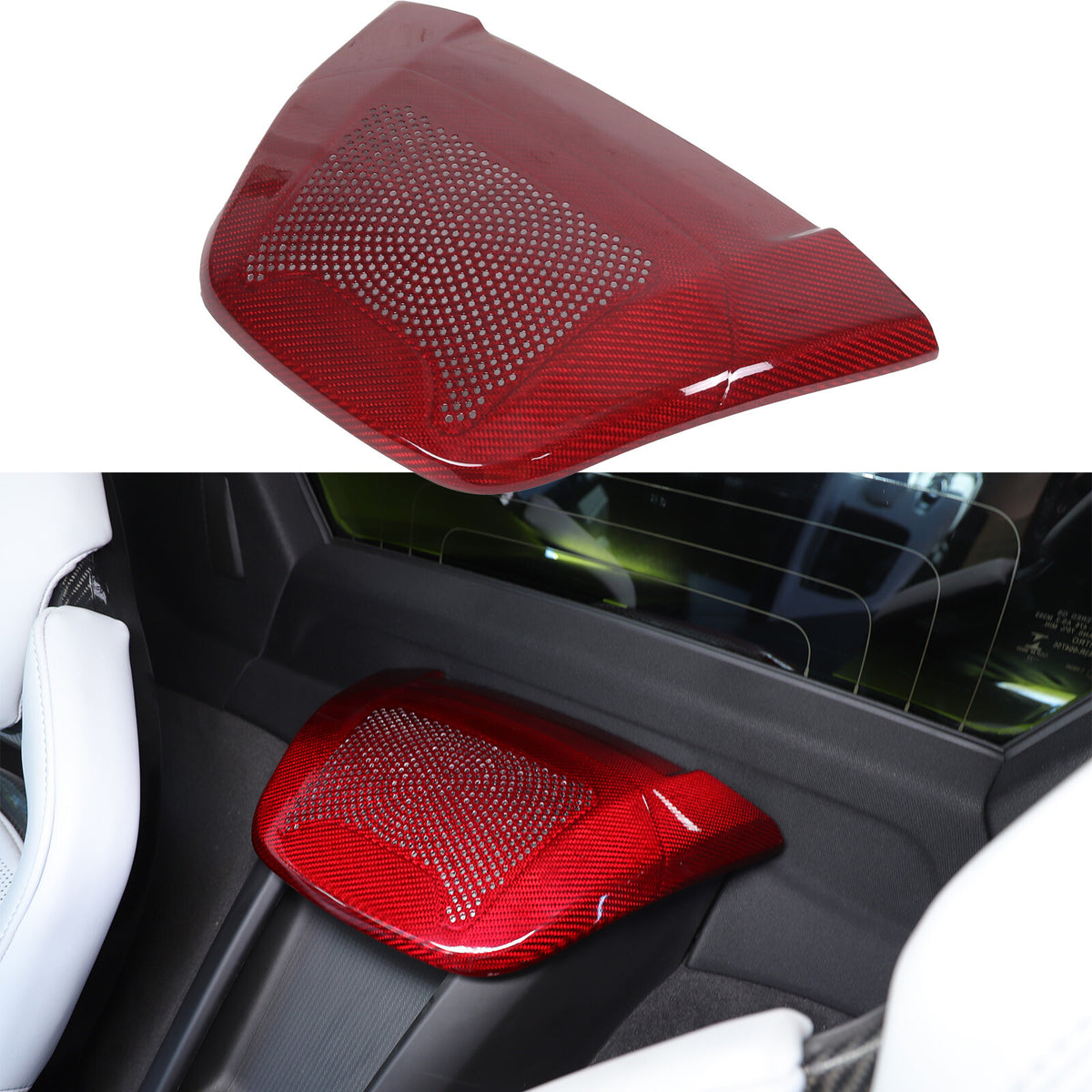 Red Real Carbon Fiber Full Interior Set Decor Trim Kit for Corvette C8 20-25 152