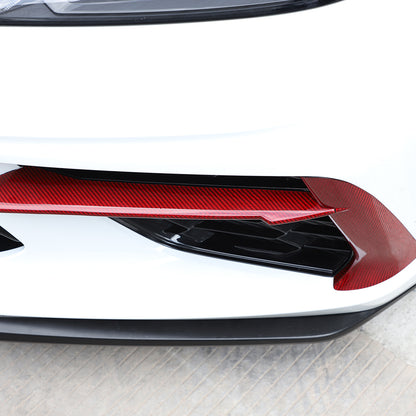 Red Real Carbon Front Grille Bumper Insert Trim For C8 Corvette Z51 Coupe 2020+ 8