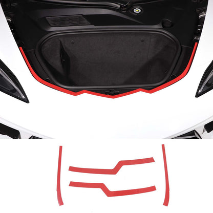 Red Front Trunk Bezel Gloss Stainless Plate Fit For Corvette C8 2020-2026 20