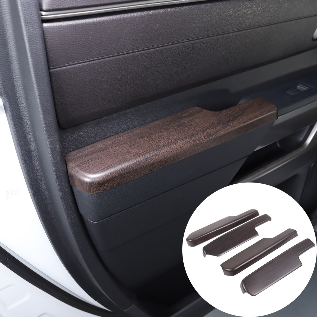 Oak Grain Door Elbow Armrest Trim Cover For Toyota Tundra Sequoia 2022-24 US 2