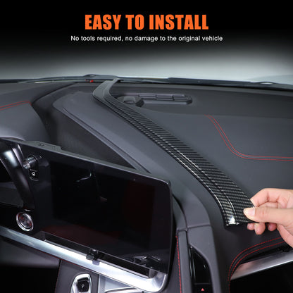 ABS Carbon Fiber Navigation Screen Rear Trim Cover For Corvette C8 2020-2025 1
