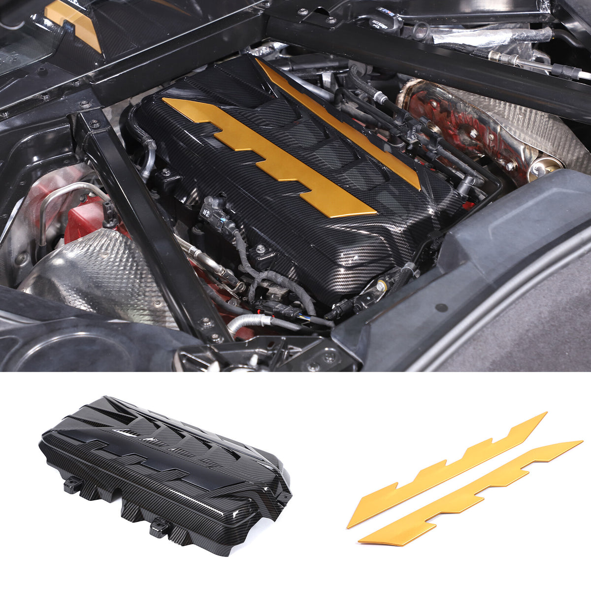 Engine Bay Panel Cover Trim in Edge Blue/Red/Black For Corvette Coupe C8 2020-26 - Styles 1-5 77