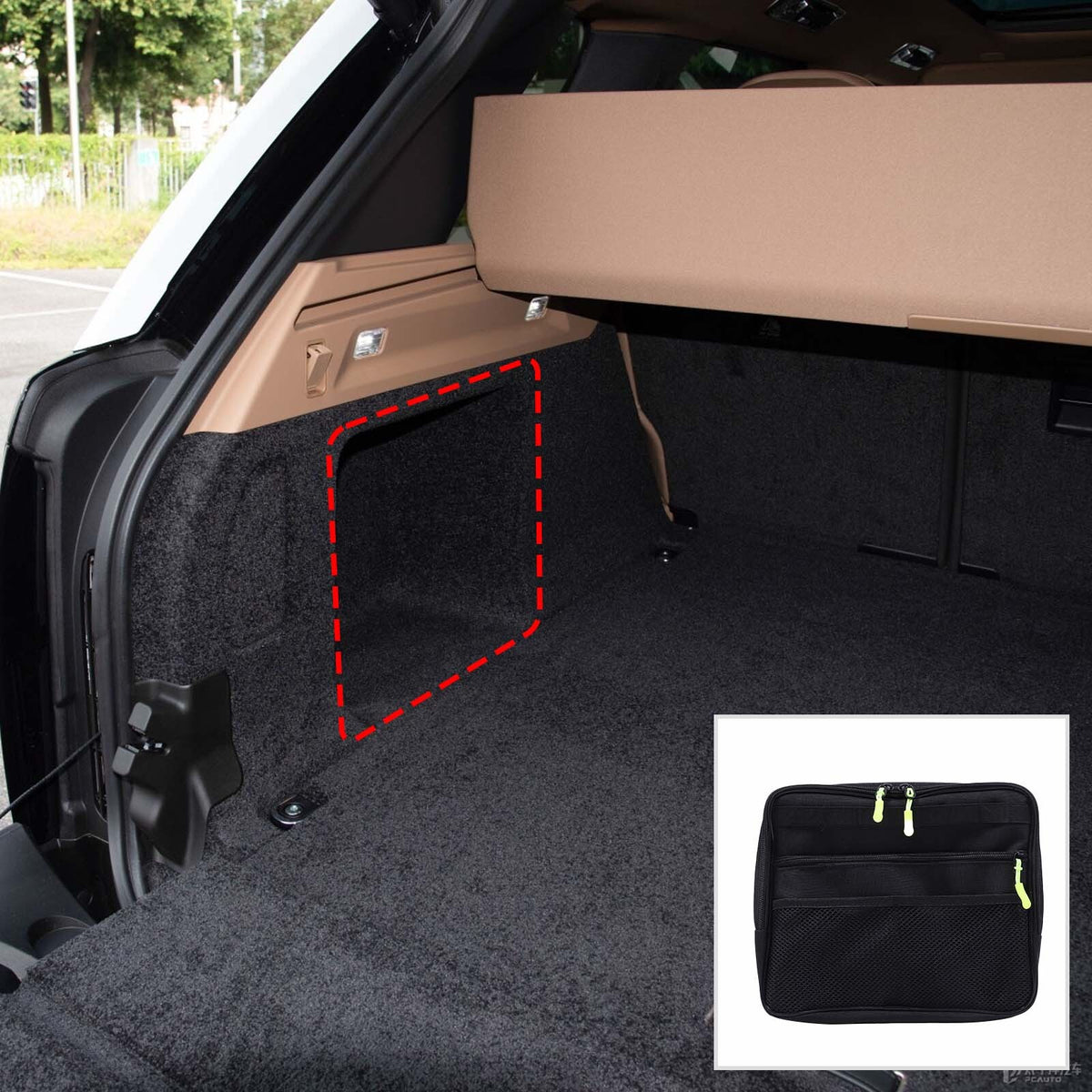 Rear Trunk Left Side Storage Bag Organizer For Range Rover Vogue L460 2023+ 3