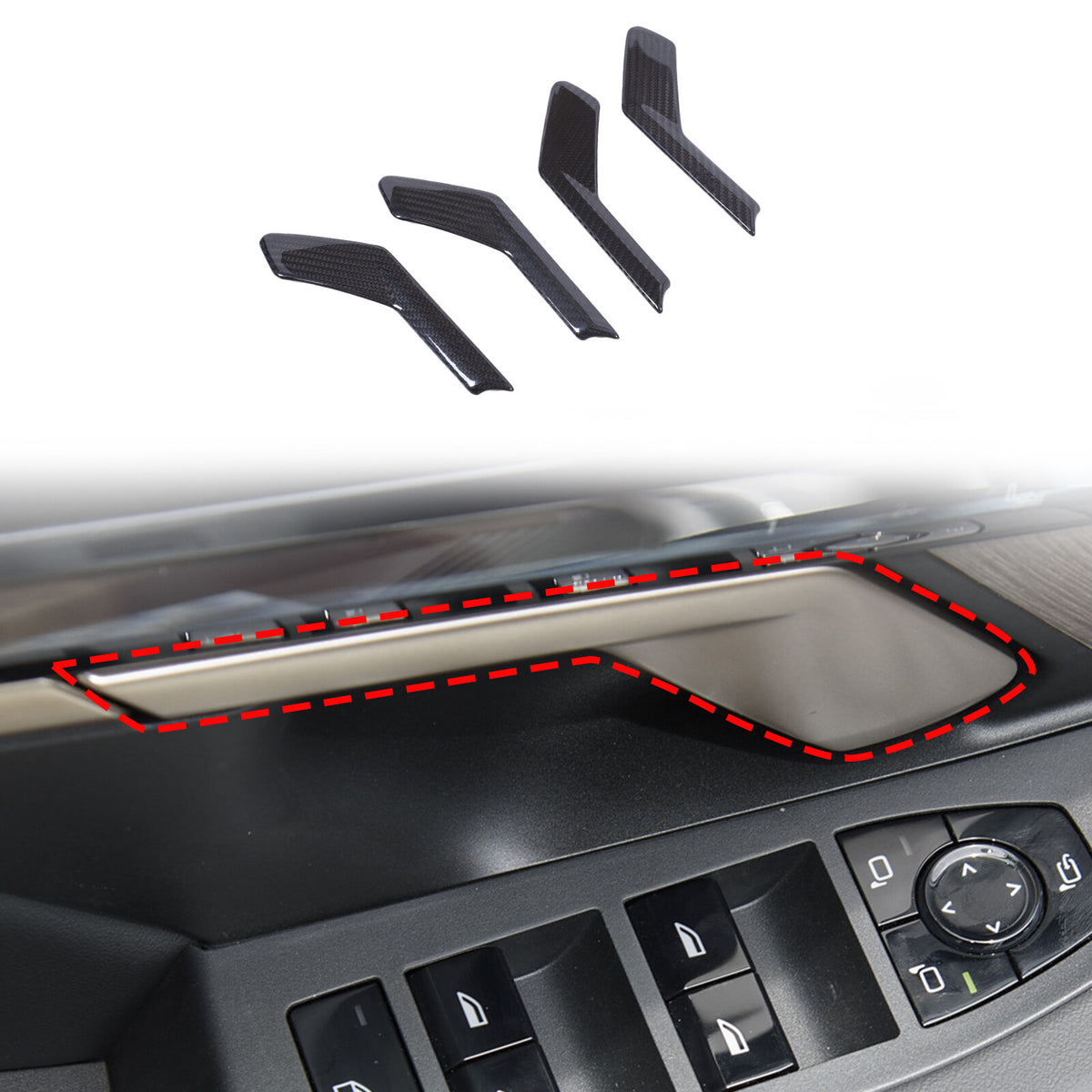 Real Carbon Fiber Interior Door Handle Cover Trim for BMW 5 Series G60 2024+ 2