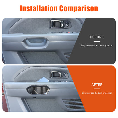 ABS Carbon Fiber Door Panel Armrest Handle Bowl Trim For Honda Pilot 03-08 US 4