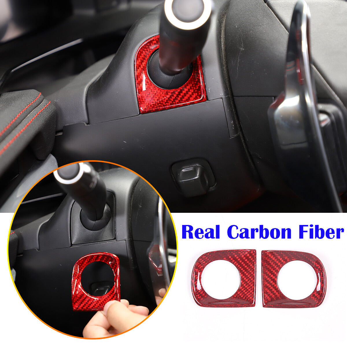 Red Real Carbon Fiber Interior Trim for Corvette C8 20-25 221