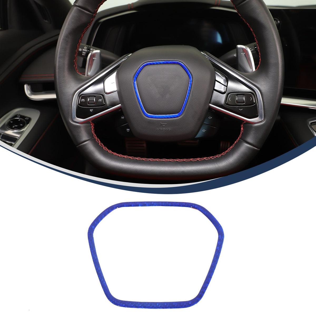 Blue Real Carbon Fiber Full Interior Set Decor Trim Kit for Corvette C8 20-25 - Variants 21-25 24