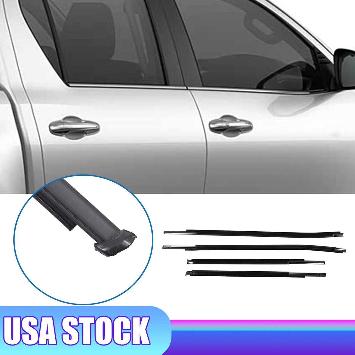 Replacement Window Belt Molding Weatherstrip Seal Trim For Toyota Hilux 2016-20 1