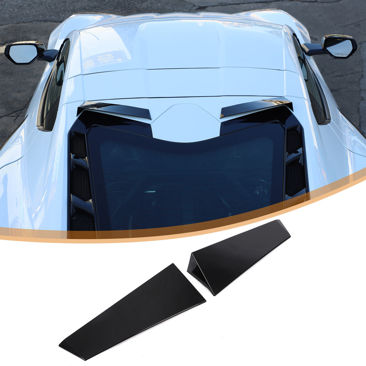Glossy Black anti-wind buffeting deflector Trim For Corvette C8 Coupe 2026 US 5