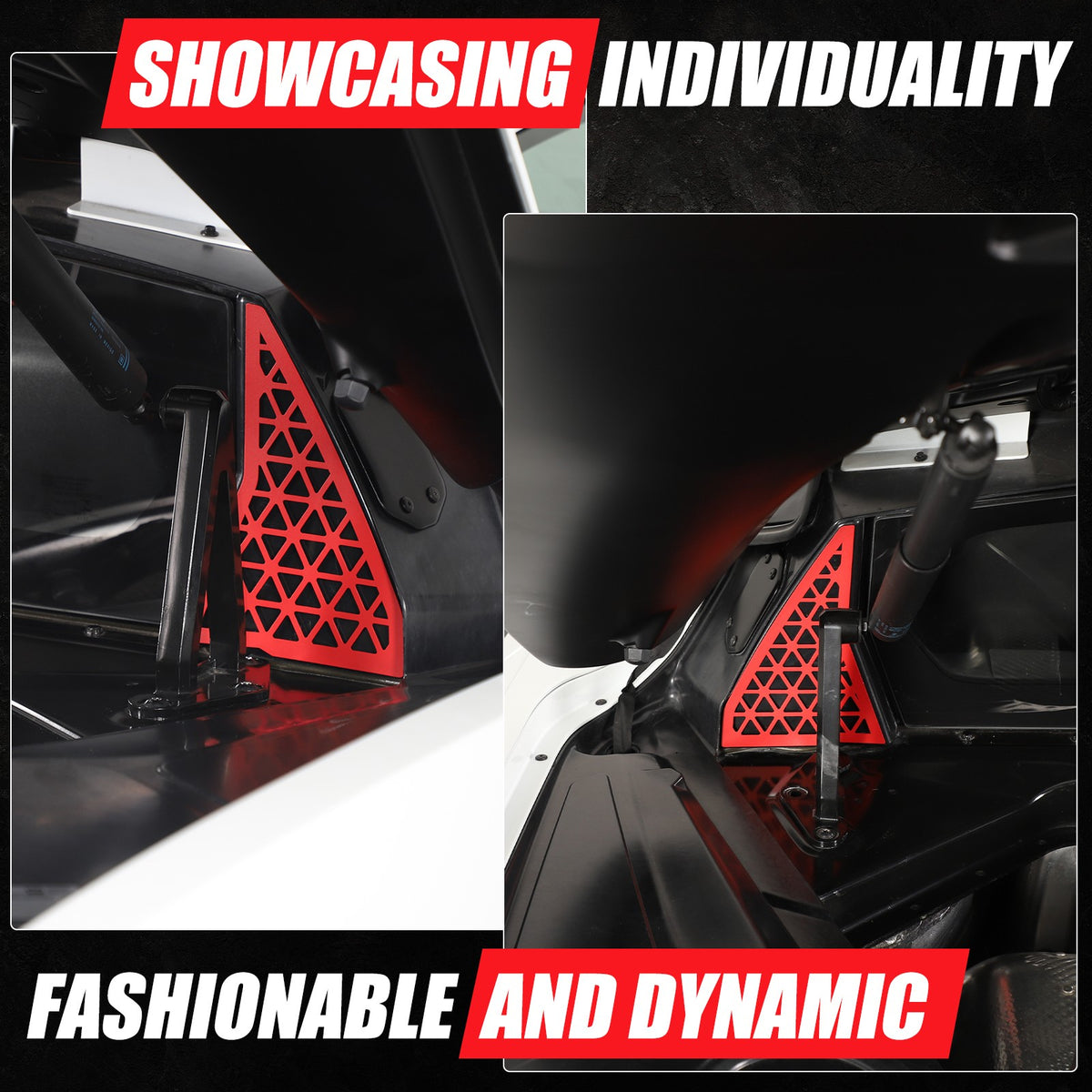Red Alloy Front Bulkhead Engine Bay Decor Trim For Corvette C8 2020+ 9
