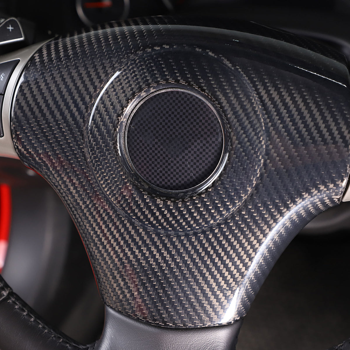 Real Carbon Fiber Steering Wheel Center Surround Trim Cover For Corvette C6 05+ 9