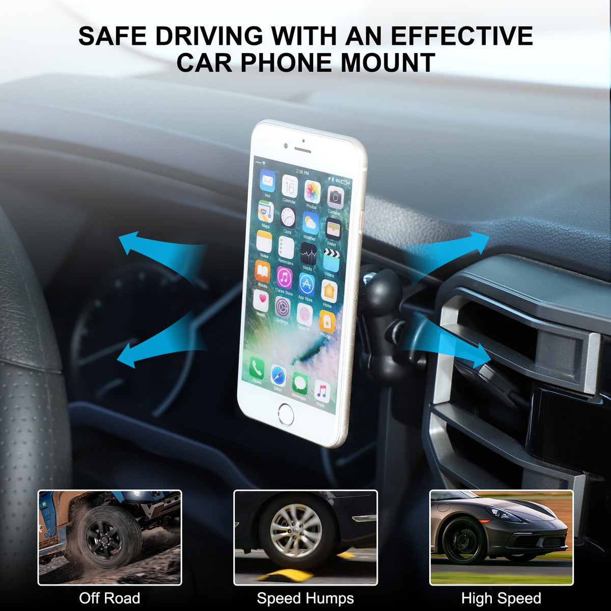 Magnetic Dashboard Right Side Phone Mount Bracket For Toyota Tundra 2022+ US 18