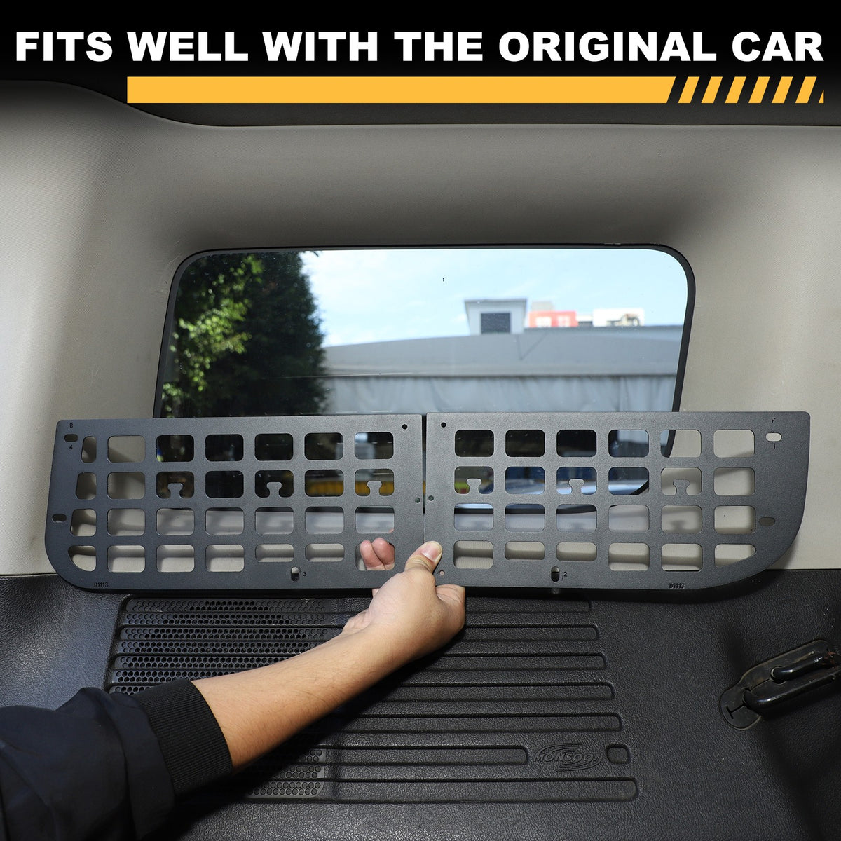 Carbon Steel Aluminum Rear Side Window Molle Panel For Hummer H3 2005-09 7