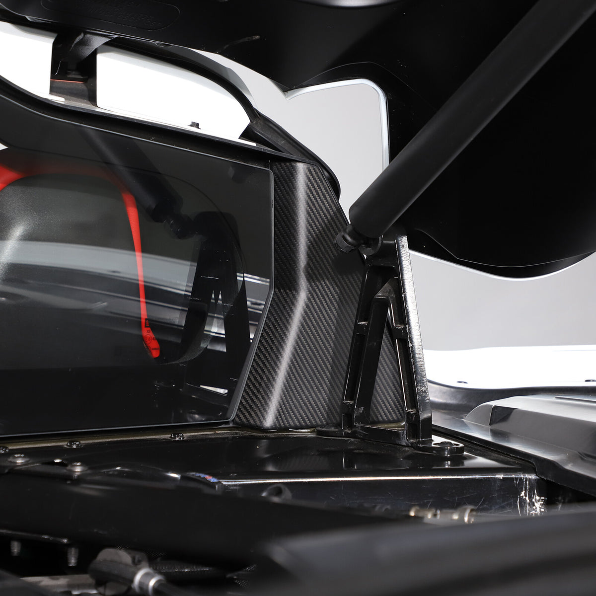 Matte Carbon Fiber Engine Bay Window Glass Side Trim Cover For Corvette C8 20-26 2