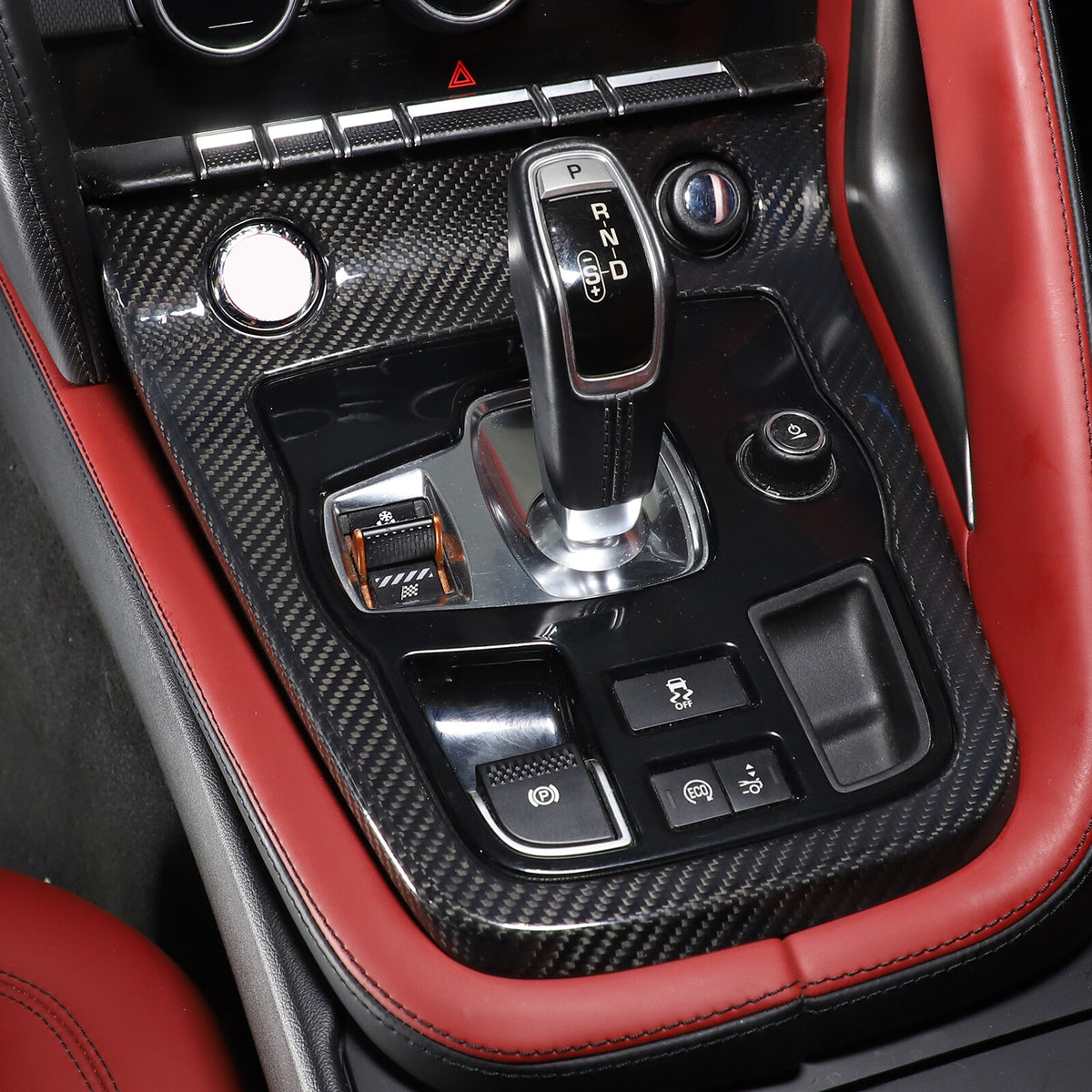 Real Carbon fiber Center Console Gear Shift Panel Trim for Jaguar F-type 13-22 3