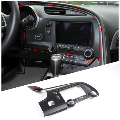 Matte Black AC Air Vent GPS Panel Trim Cover For C7 Corvette Z51 Z06 2014 14-19 1