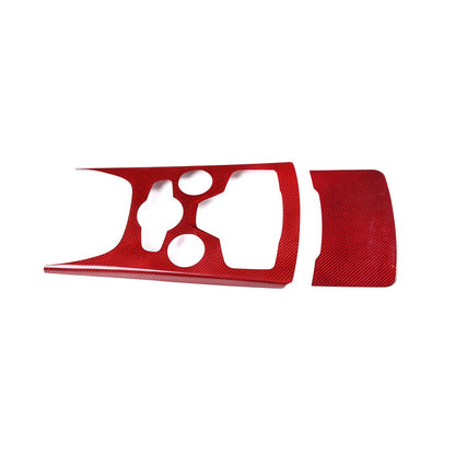 Red Real Carbon Fiber Large Gear Shift Panel Trim For Alfa Romeo Stelvio 2020-23 11