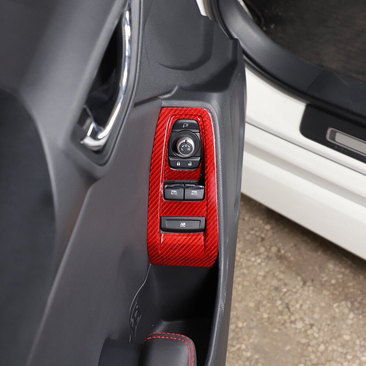 Red Real Carbon Fiber Interior Center Console Trim Set Kit For Subaru BRZ 22+ 81