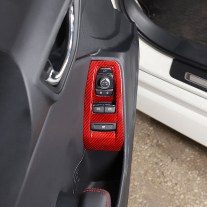 Red Real Carbon Fiber Interior Center Console Trim Set Kit For Subaru BRZ 22+ 81