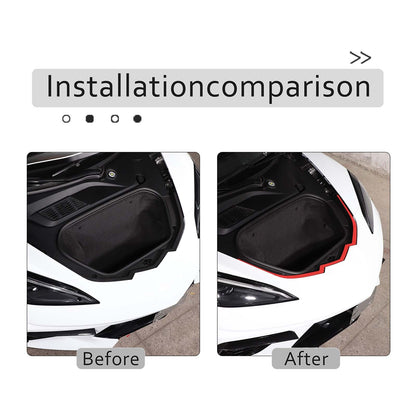 Red Front Trunk Bezel Gloss Stainless Plate Fit For Corvette C8 2020-2026 5