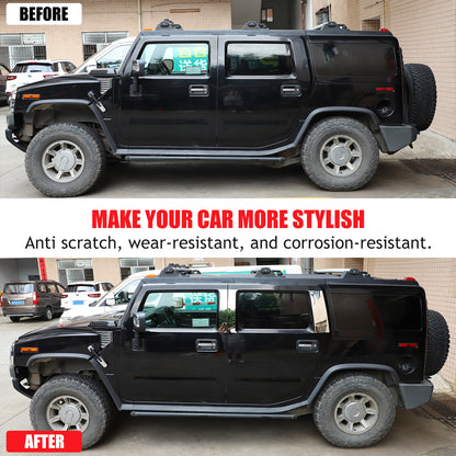 Center Door Chrome Pillar Post Mirror Trim Set For Hummer H2 2003-2009 US 20
