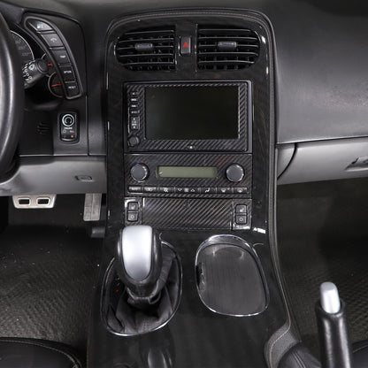 Real Carbon fiber Center Console Navigation Panel Cover Trim For Corvette C6 6
