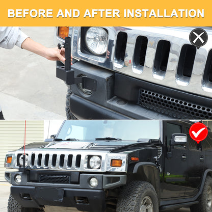 Front Bumper Flagpole Holder Antenna Mount Bracket For Hummer H2 2003-2009 13