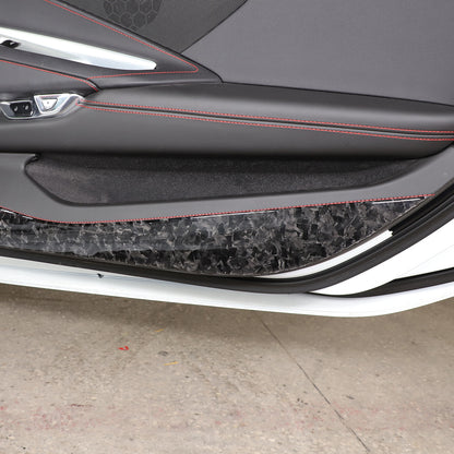 Forged Carbon Fiber Car Door Anti-kick Guard Trim Panel For Corvette C8 2020-26 7