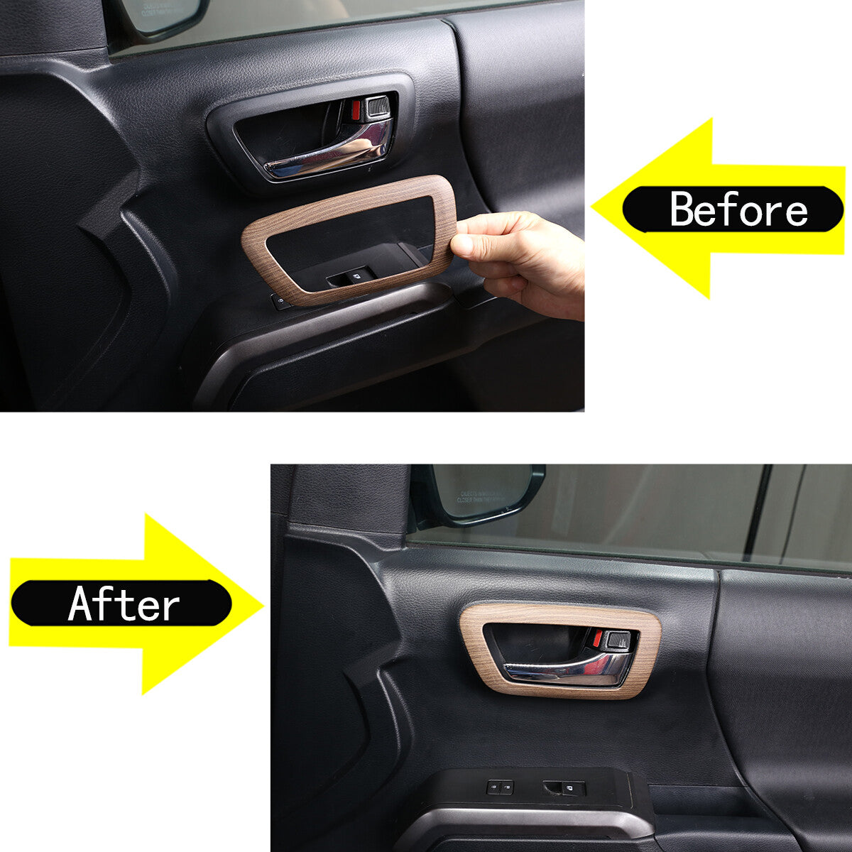 Wood Grain Interior Center Console Cover Trim For Toyota Tacoma 2016-2023 57