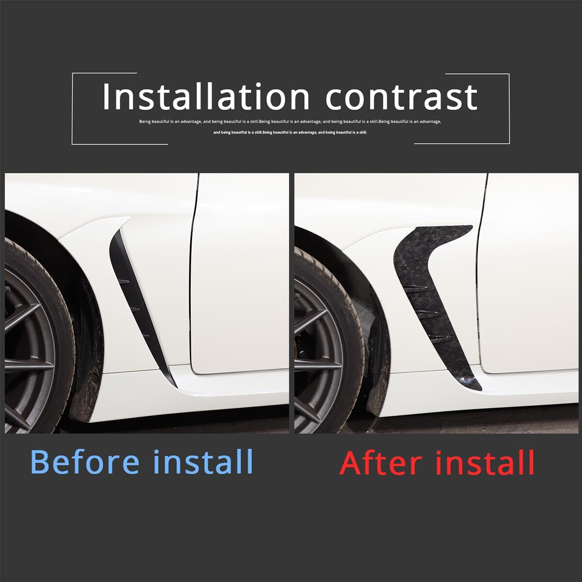 Forged Carbon Front Side Fender Air Outlet Trim For Toyota GR86 Subaru BRZ 2022+ 5