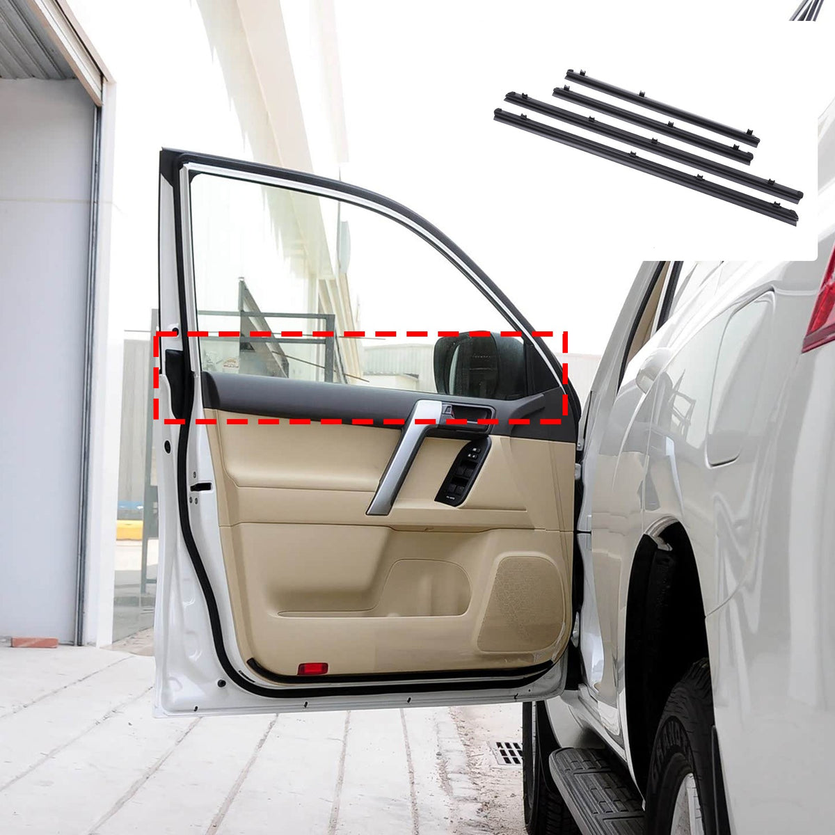 Replacement Rubber Window Inner Seal Strip For Toyota Prado LC150 2010-2020 9