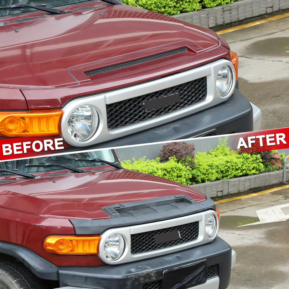 TPE Bonnet Hood Bra Stone Guard Deflectors For Toyota FJ Cruiser 2007-2021 3