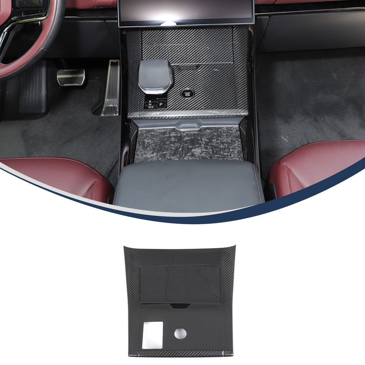 Real Carbon Fiber Center Gear Shift Panel Trim For LR Range Rover Sport L461 23+ 1