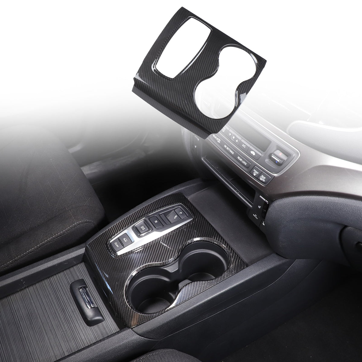 Real Carbon Fiber Center Gear Cup Trim For Honda Pilot/Ridgeline/Passport 16-22 21