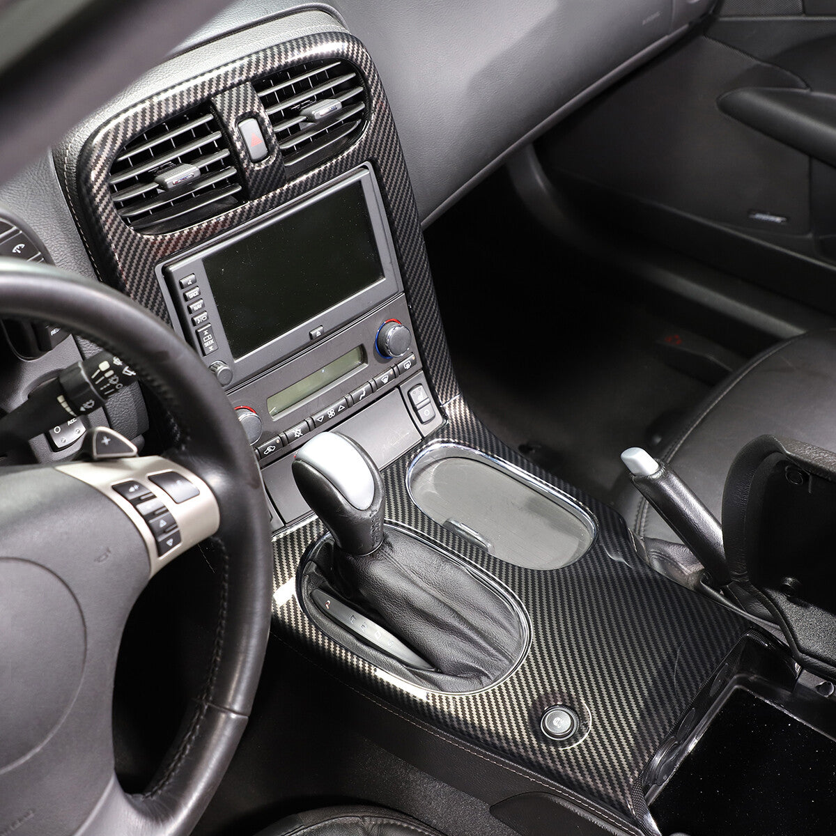 Carbon ABS Center Console Gear Shift Panel Cover Trim For 2005-2013 Corvette C6 1