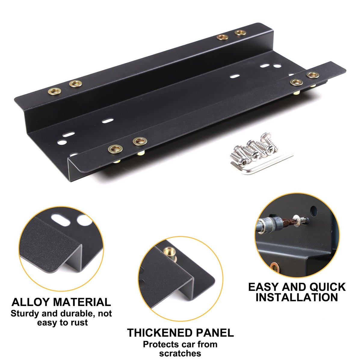 Carbon Steel License Plate Frame Trim For Ford Maverick 2022+ (US Version) 4