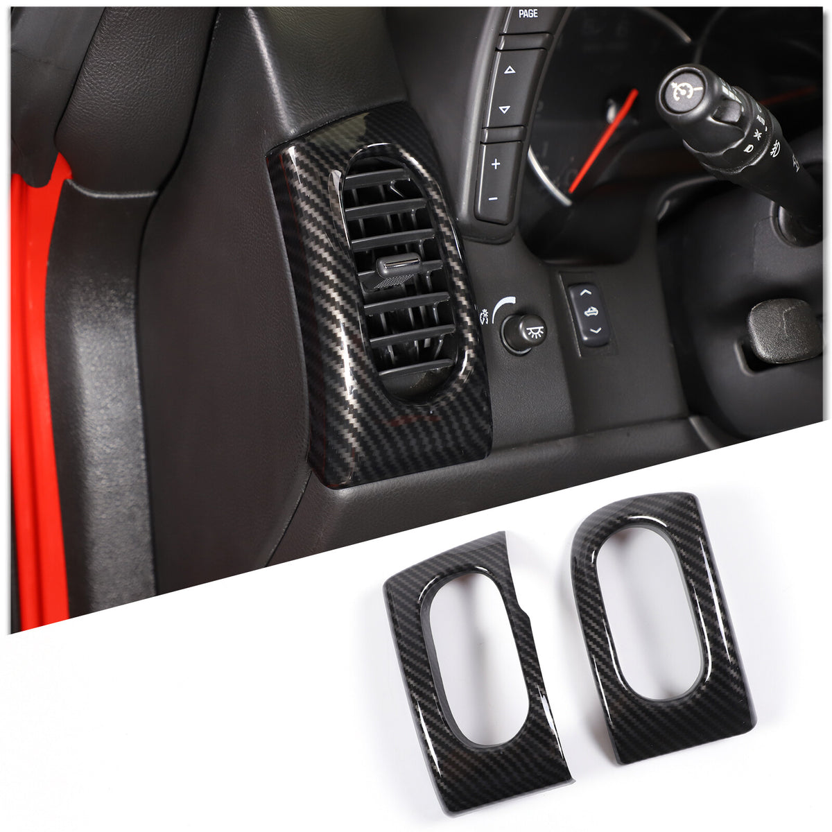 ABS Carbon Fiber Dashboard Interior Air Outlet Trim Set For Corvette C6 05-13 US 12