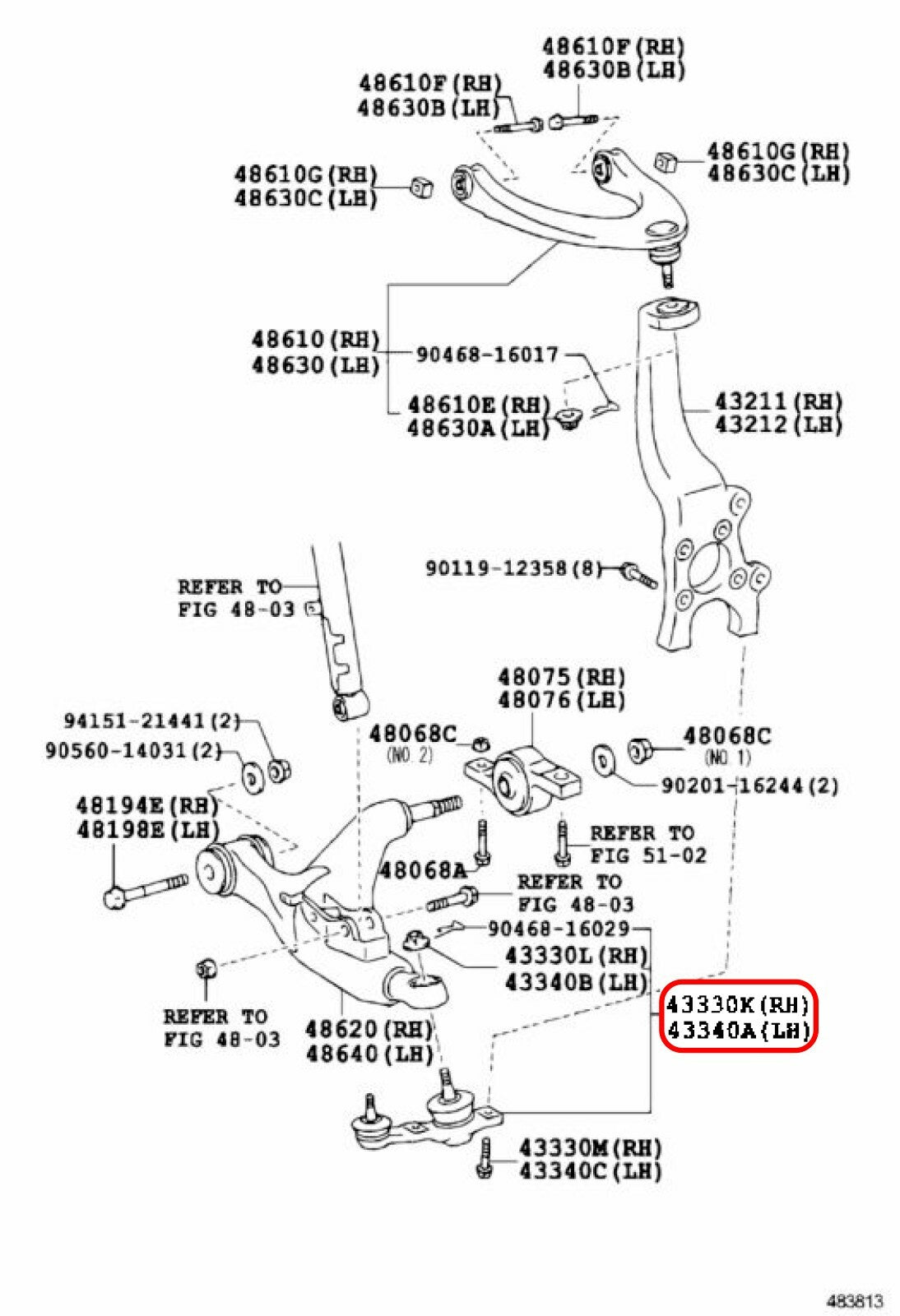 LEXUS Genuine IS GS Front Lower Ball Joints LH & RH 43340-39505, 43330-39625 OEM 3