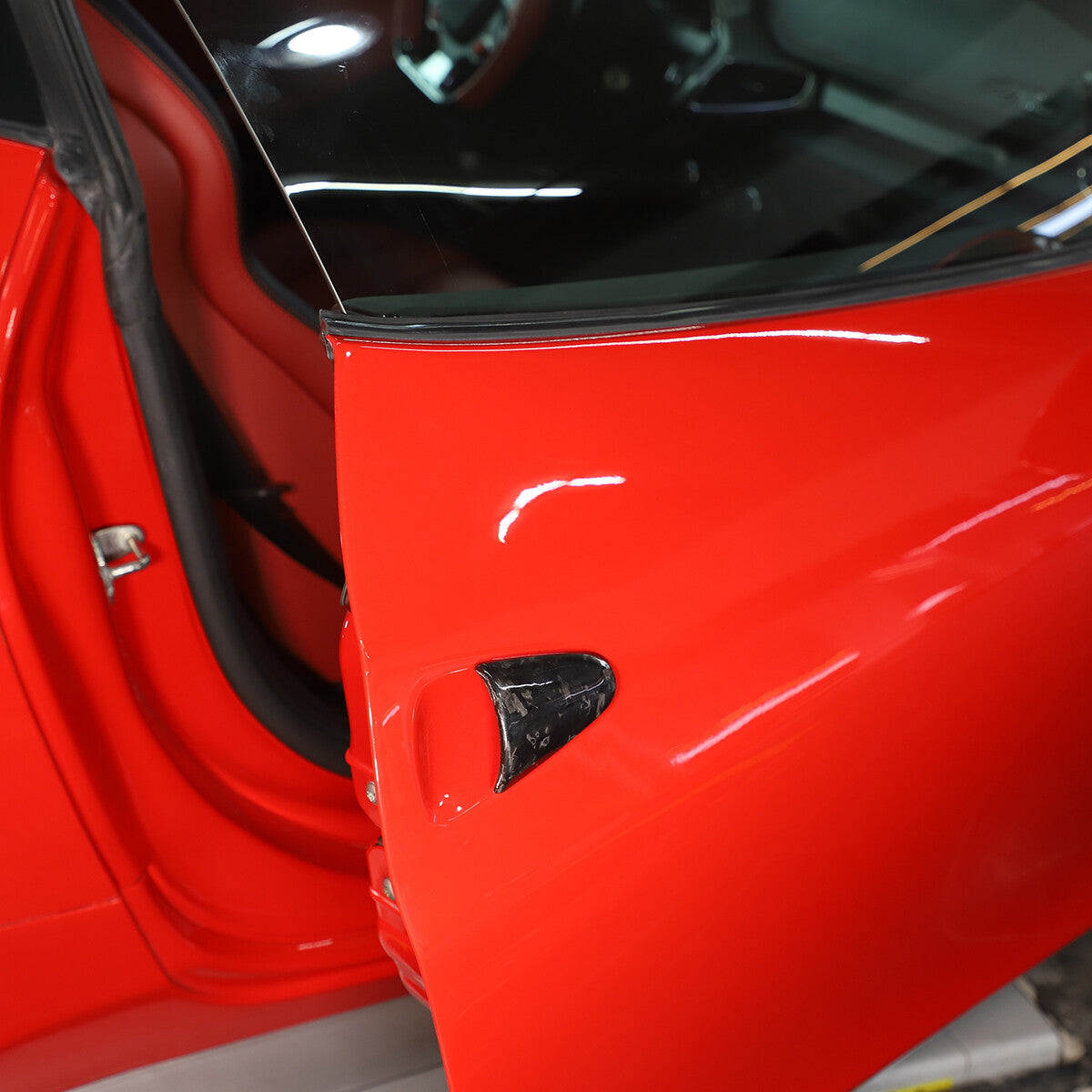 Forged Real Carbon Fiber Exterior Door Handle Trim Cover for Ferrari 458 2011-16 7
