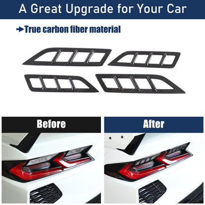 Real Carbon Fiber Reverse Light Protector Frame Trim For Corvette C8 2020+ 22
