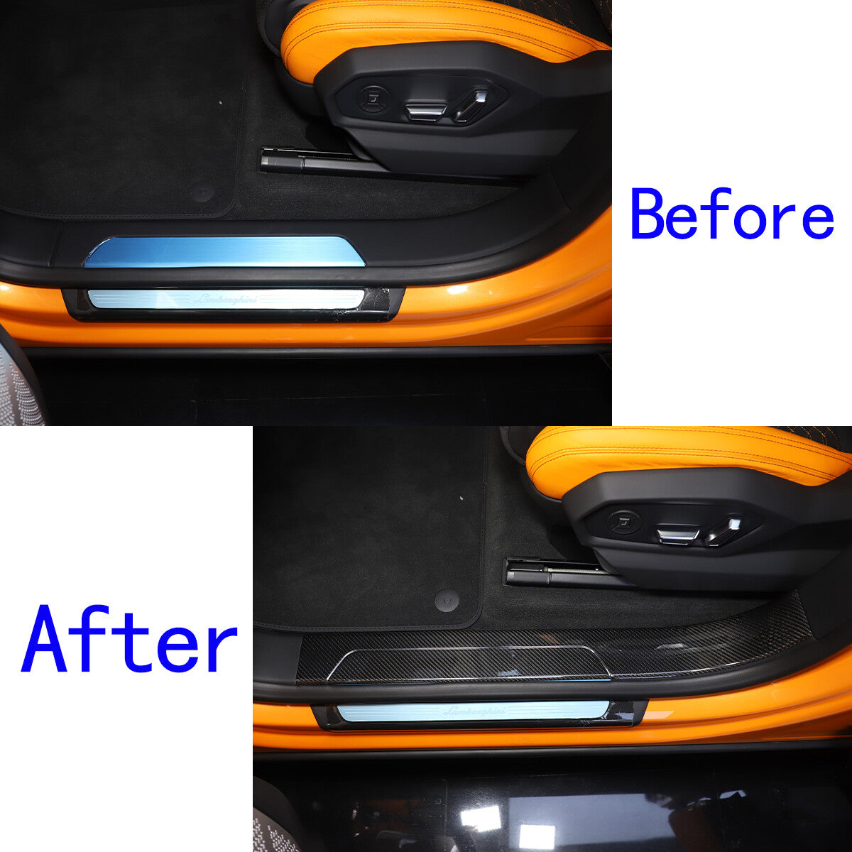 Real Carbon Fiber Door Sill Guard Cover Trim Strip For Lamborghini Urus 18-23 7