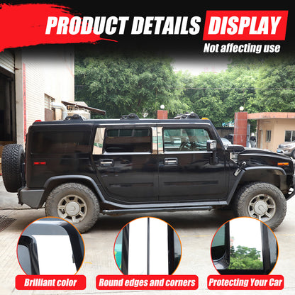 Center Door Chrome Pillar Post Mirror Trim Set For Hummer H2 2003-2009 US 6