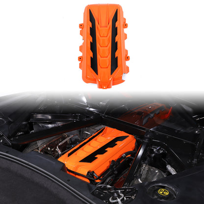 Orange Engine Bay Panel Cover Trim in Edge Black For Corvette Coupe C8 20-26 US 8