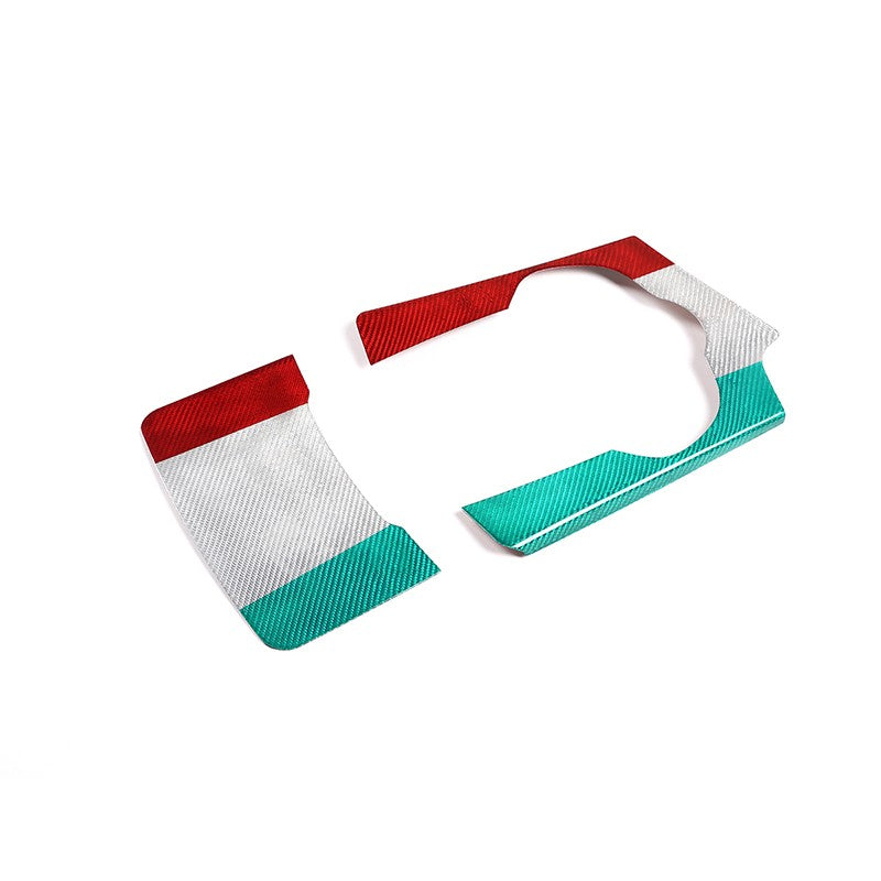Tri-Color Real Carbon Fiber Center Cup Holder Trim For Alfa Romeo Stelvio 17-19 9