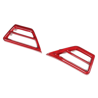 Red Real Carbon Fiber Side Air Vent Trim Cover For BMW 3 Series 2025+ 18