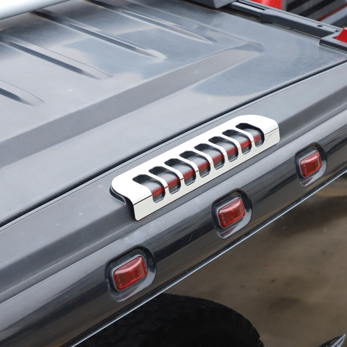 Silver Alloy 3rd High Mount Brake Light Trim Cover For Hummer H2 2003-2009 US 5