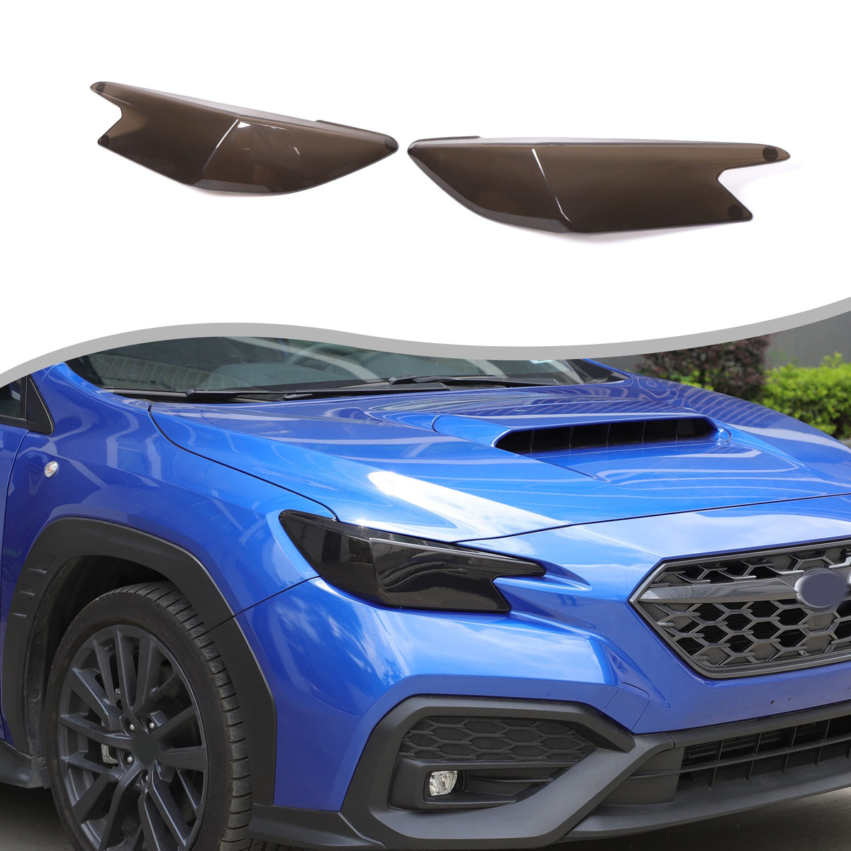 Transparent Gray ABS Smoked Front Headlight Cover Trim For Subaru WRX VB 2022+ 1