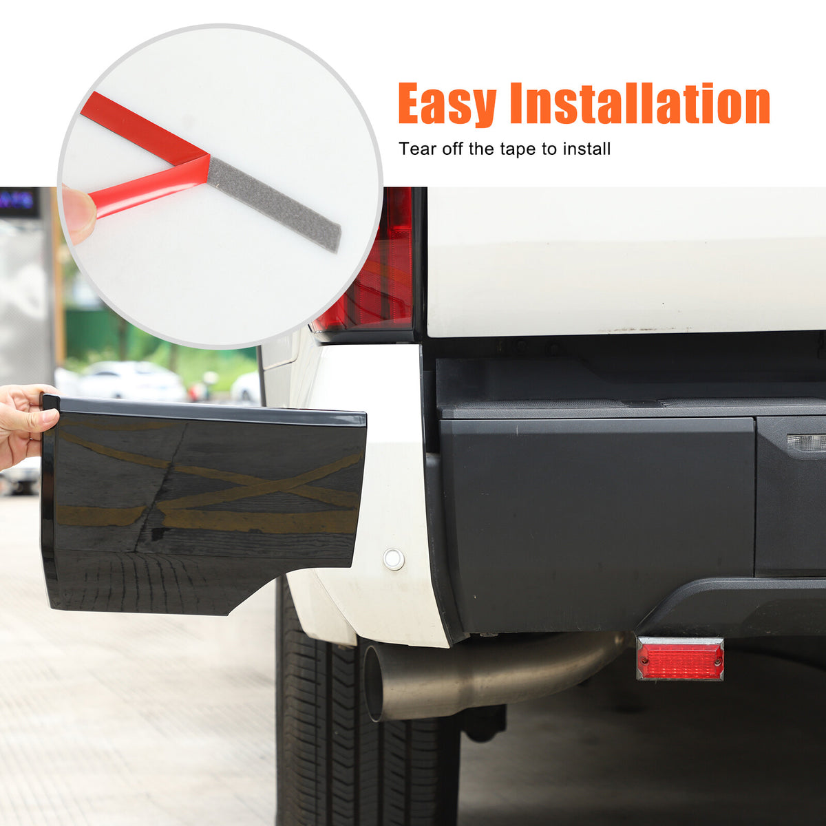 Glossy Piano Black Rear Bumper Panel Trim Cover For Toyota Tundra 2022+ US 14